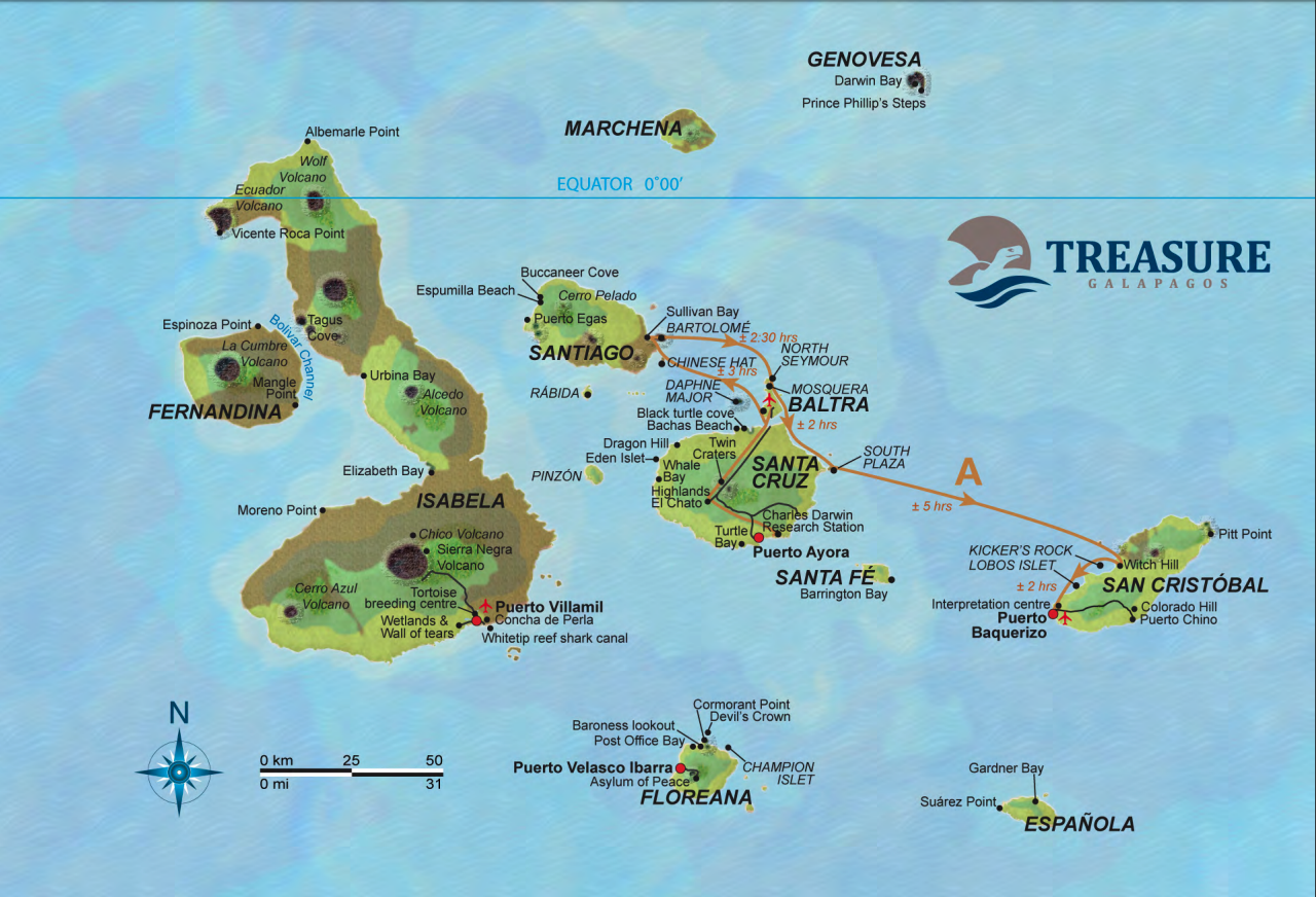 Treasure of Galapagos Itinerary 5A