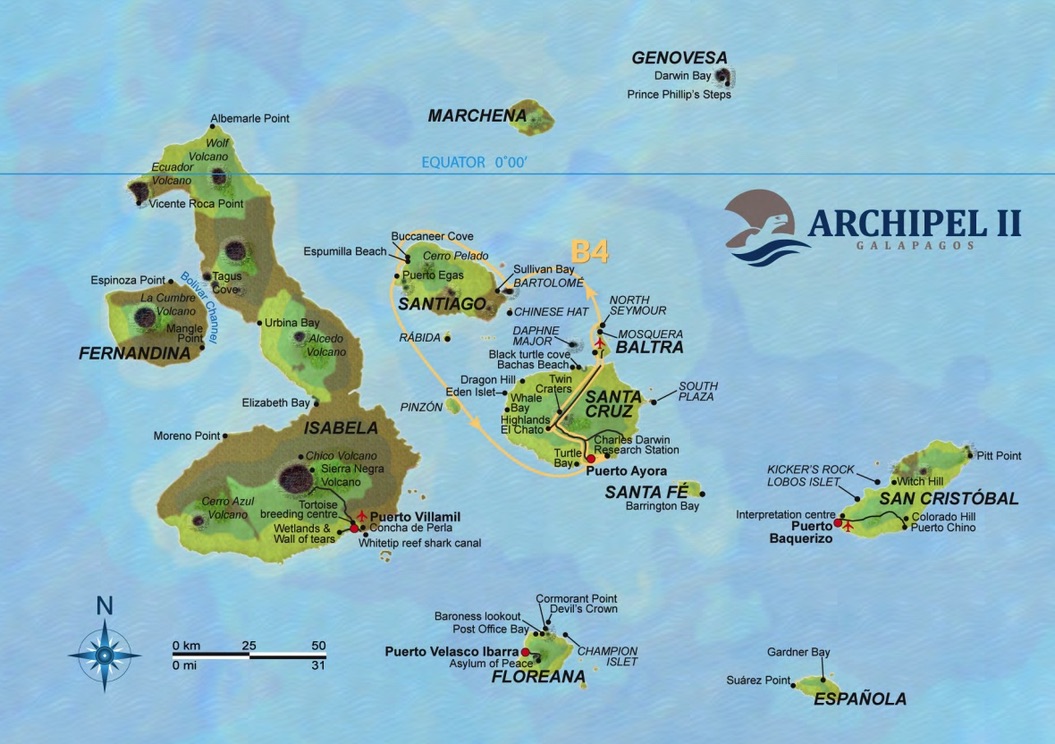 Map Galapagos Archipell B4