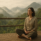 Person meditating outdoors in the Ecuadorian Andes during a digital detox retreat
